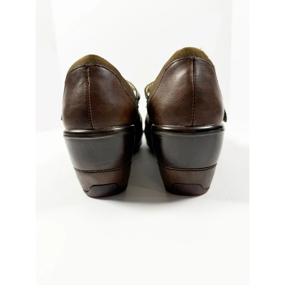 JBU By Jambu Alicante Mary Jane Wedge Heel Clog Buckle Memory Foam Y2K Brown 9M - Picture 9 of 16